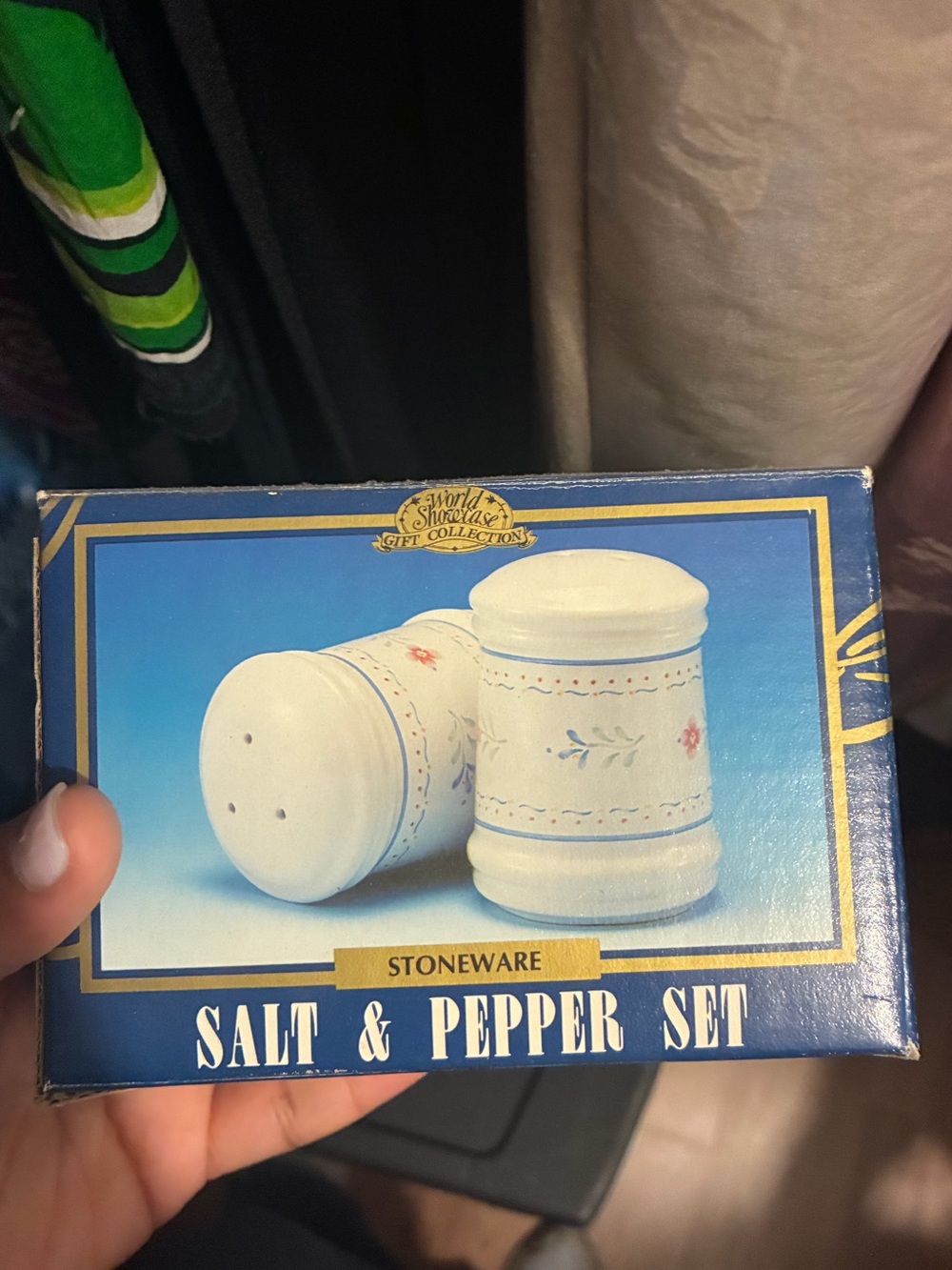World Showcase Stoneware Cream Floral Salt & Pepper Set